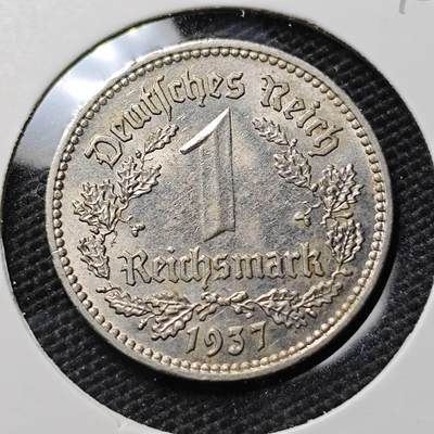 KK钱币收藏小铺  第395期  2月预留时间 周末发货 - 1937德国1马克 镍币