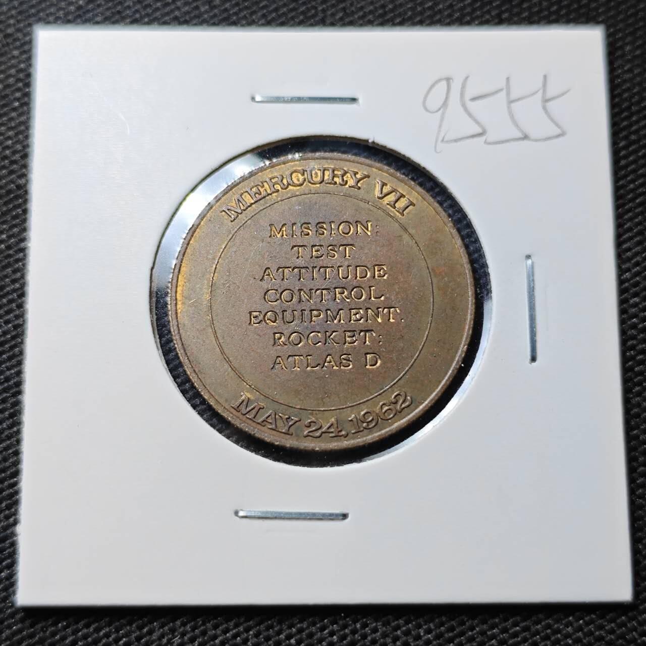 KK钱币收藏小铺  第395期  2月预留时间 周末发货  美国航天纪念铜章