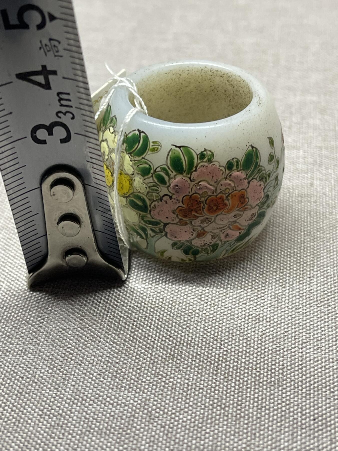 杂项 料器手绘花鸟扳指