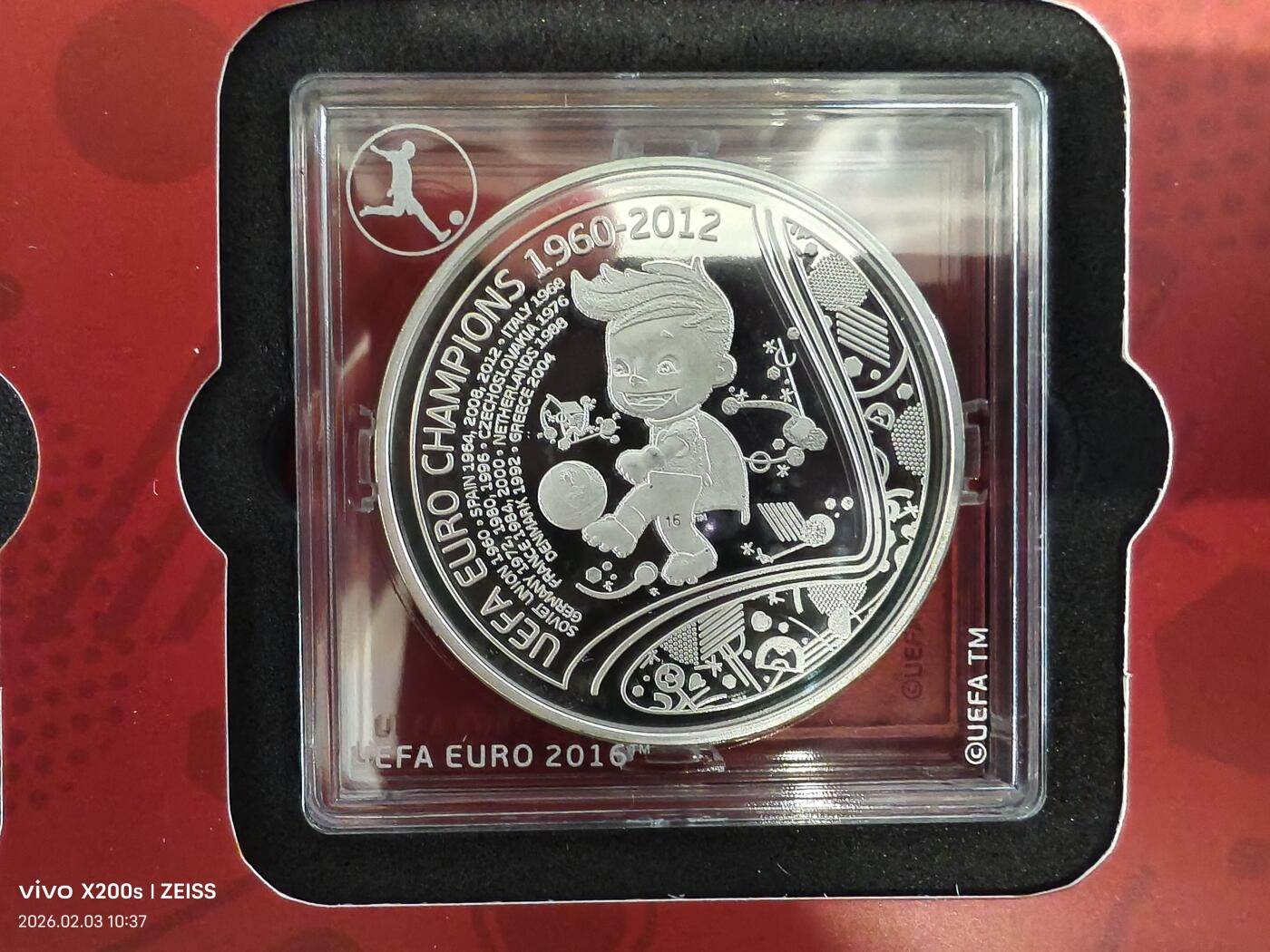 昊象达收藏银币拍卖第一场 2016欧洲杯官方铜镀银纪念章