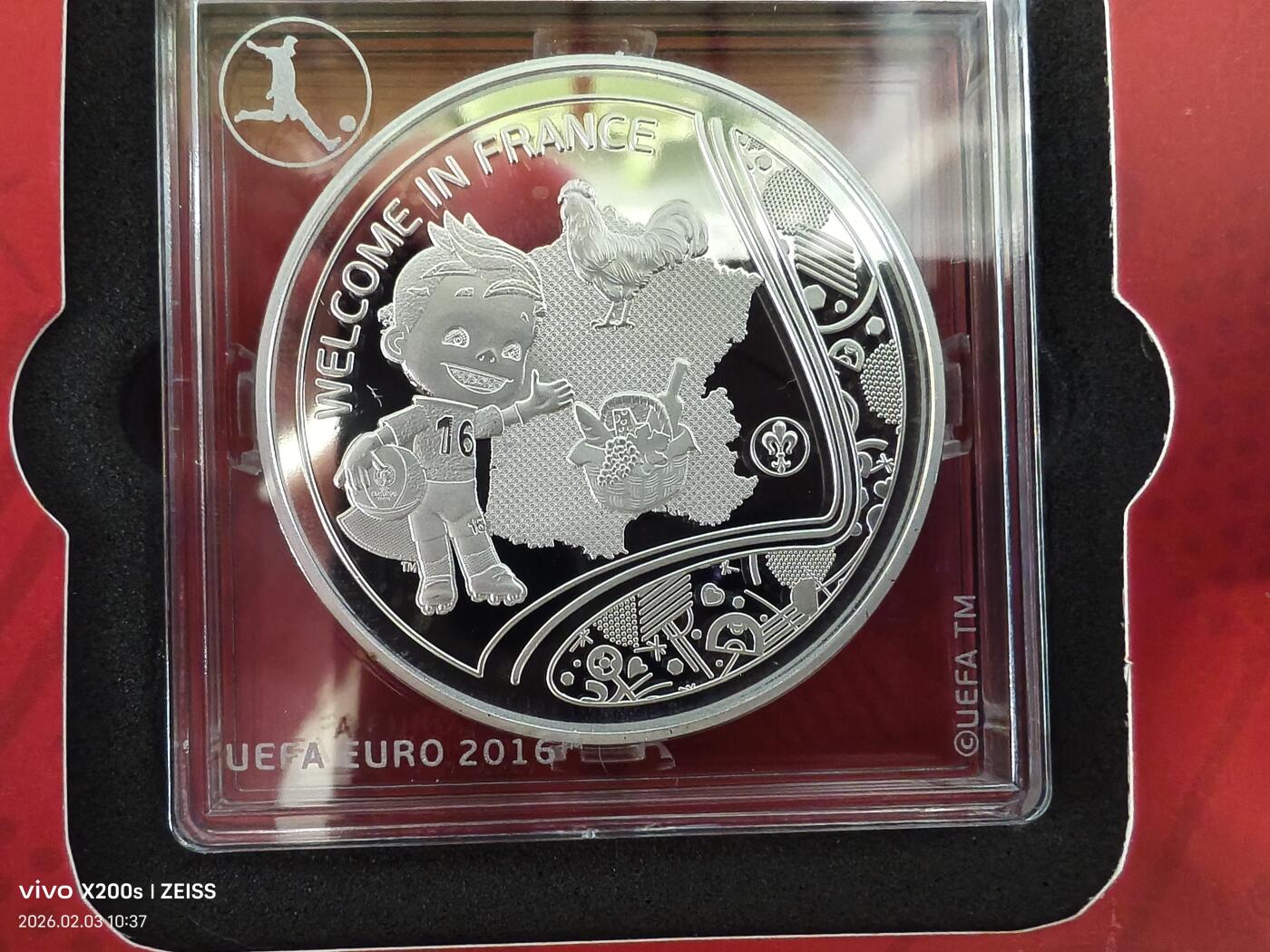 昊象达收藏银币拍卖第一场 2016欧洲杯官方铜镀银纪念章