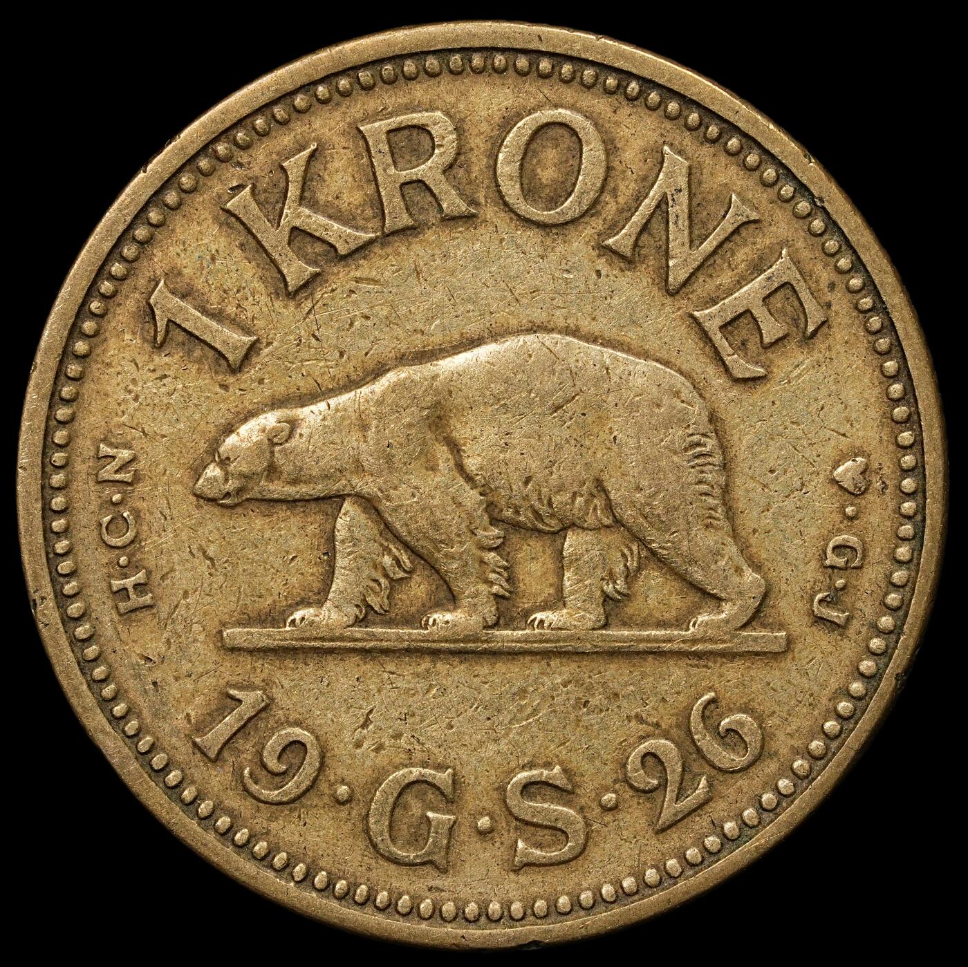 修遠堂世界钱币第104期 1926年格陵兰1克朗