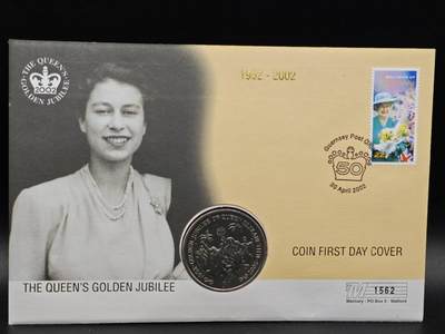  【淘币小摊】限时拍第八百七十拍   克朗币邮币封场    年前最后一场结束全部发出请更换最新收货地址不方便收货的请勿参拍或者顺丰到付 - 英属维尔京2002年女王登基金禧1元纪念币邮币封