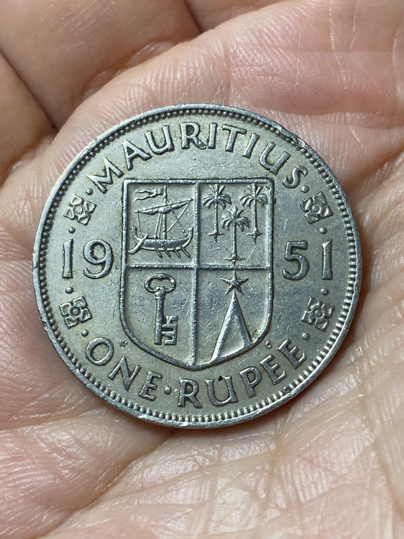 2026年第二十一场(总第一百九十场）外国好品散币场(免佣金) 英属毛里求斯1951年1卢比(乔治六世第二版，关门年仅发行2年)