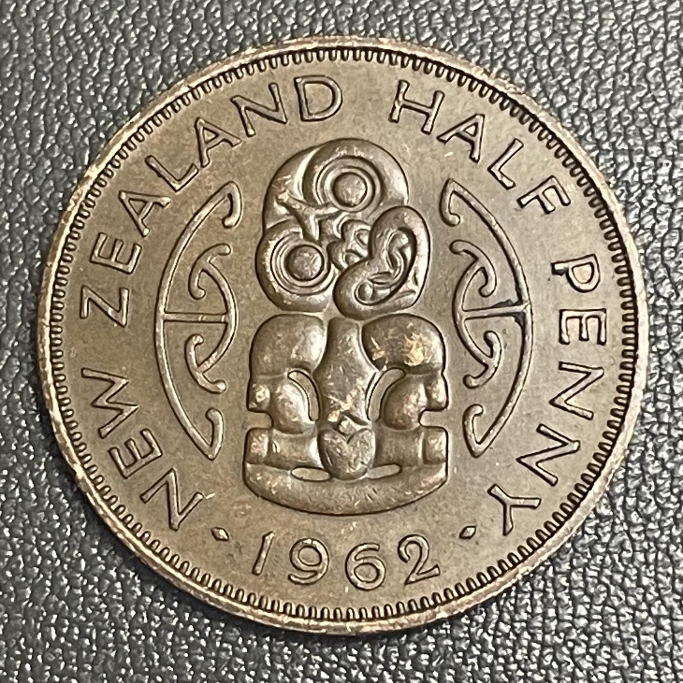 回流0207 新西兰1962年1/2便士 毛利人图腾