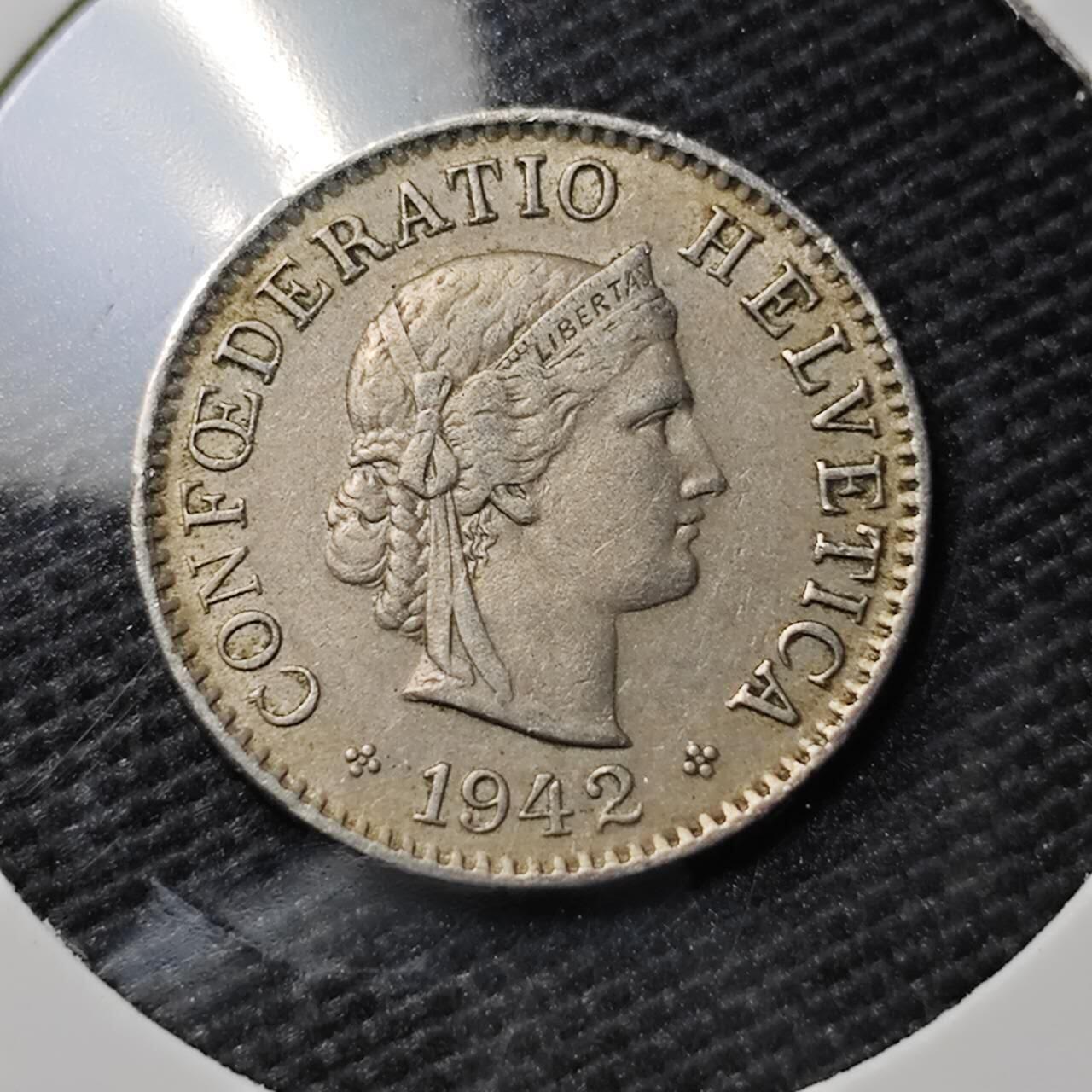 KK钱币收藏小铺  第395期  2月预留时间 周末发货 1942瑞士5分 