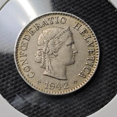 KK钱币收藏小铺  第395期  2月预留时间 周末发货 - 1942瑞士5分 