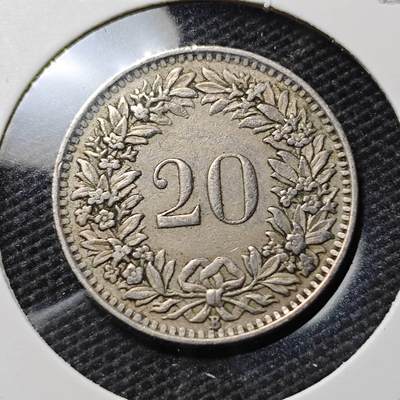 KK钱币收藏小铺  第395期  2月预留时间 周末发货 - 1943瑞士20分 