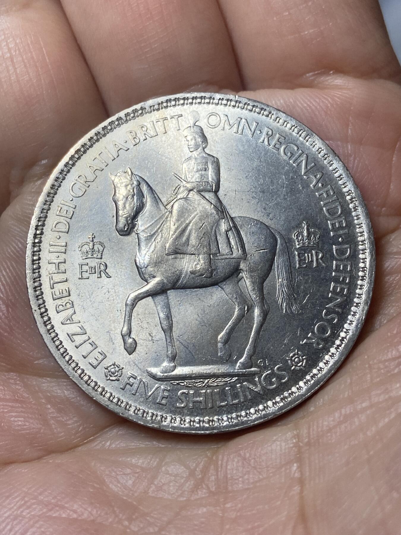 2026年第二十一场(总第一百九十场）外国好品散币场(免佣金) 英国🇬🇧1953年5先令克朗型大币(伊丽莎白二世加冕纪念币)