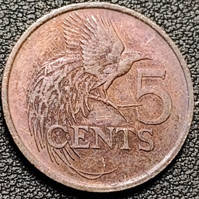 泉币菌-第184场- 精品福利场 今天的第一场 23:30分还有第二场 不见不散（192场和之前的 2月14日发货） - 美洲 特立尼达和多巴哥5分硬币  鸟 动物钱币 21.2mm 