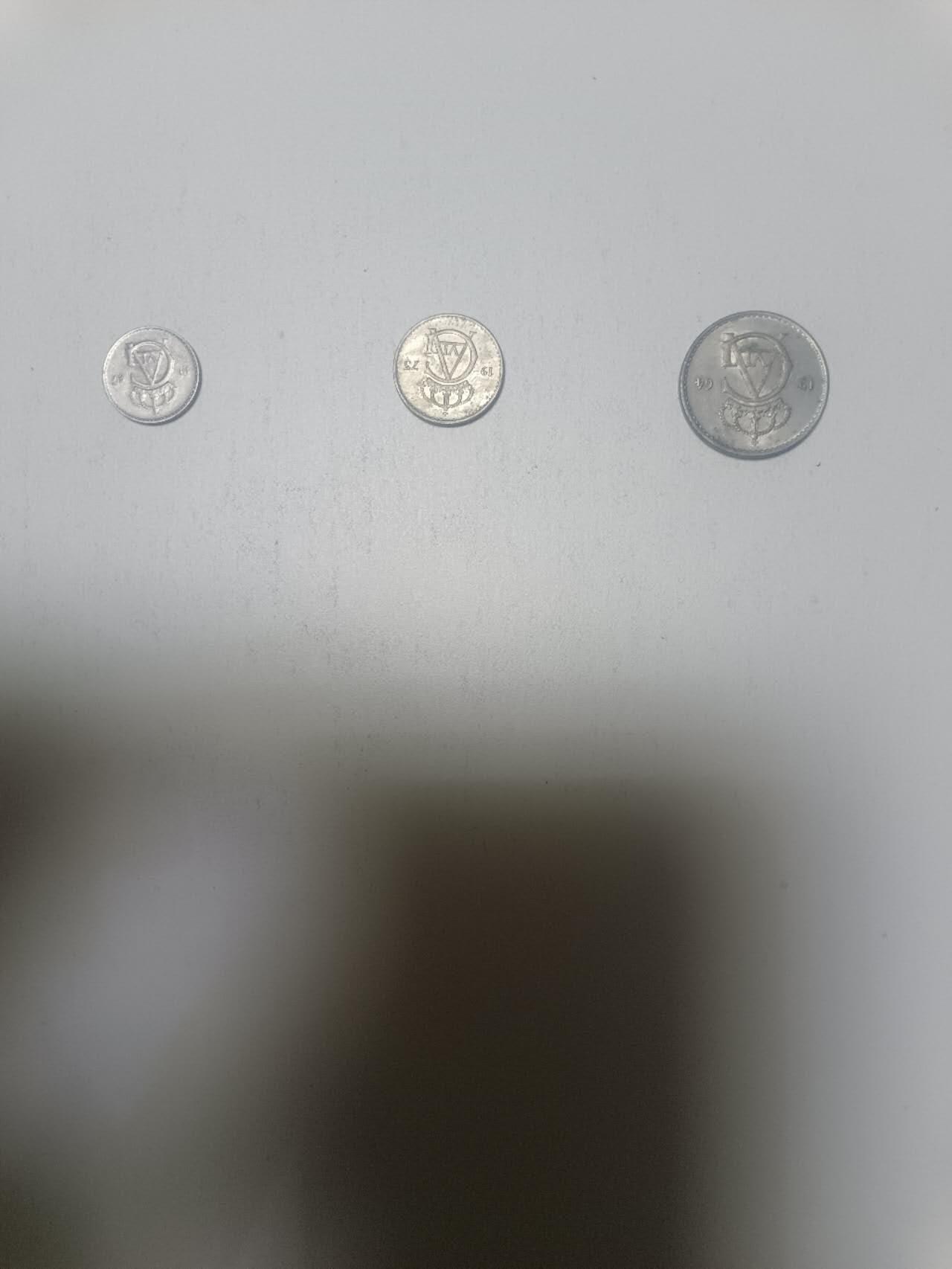 【20260210】非全新纸币和硬币第333场 瑞典3枚硬币小套