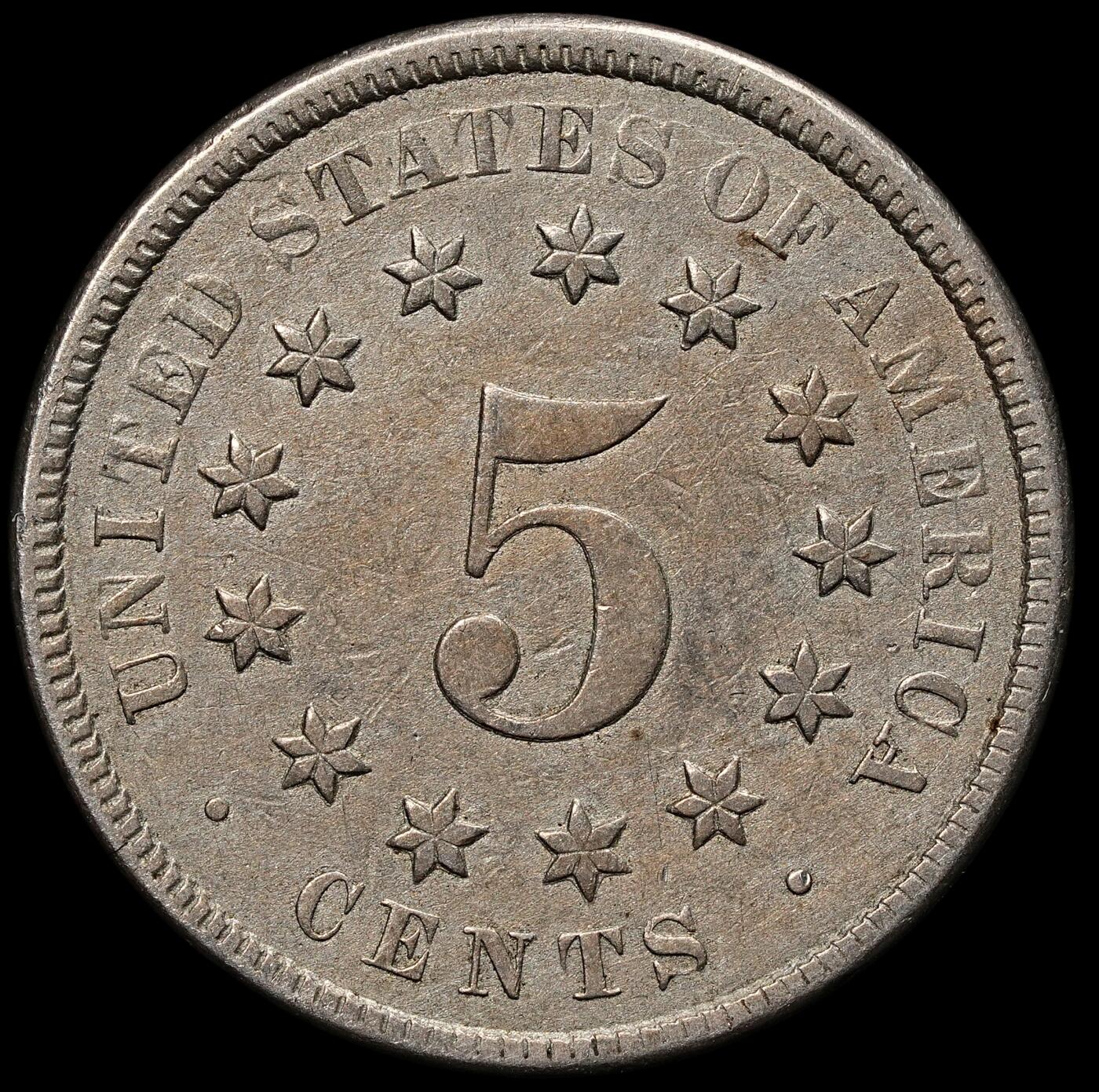 修遠堂世界钱币第104期 1870年美国5美分