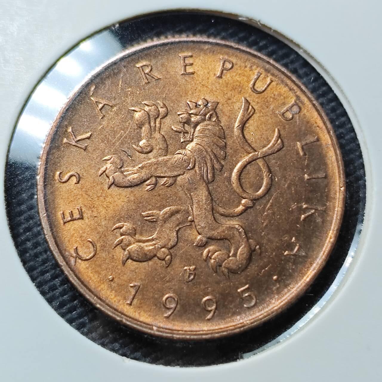 KK钱币收藏小铺  第395期  2月预留时间 周末发货 1995捷克10克朗 好品