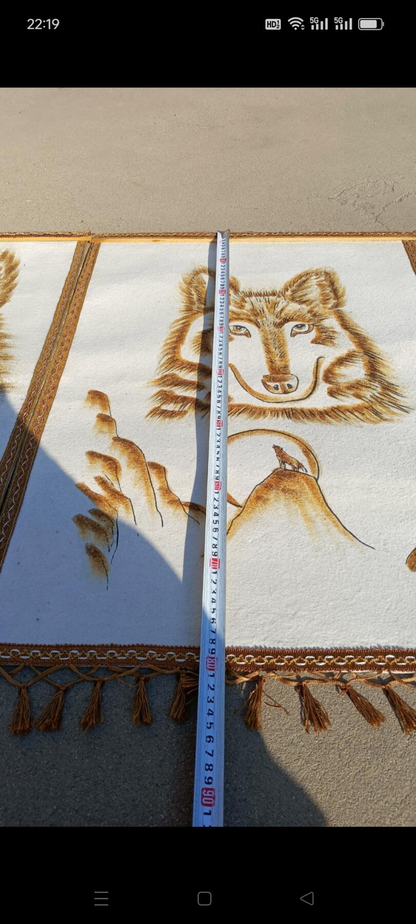 一对毛毡 狼王 图，纯手工烫制，艺术精品，悬挂佳品！