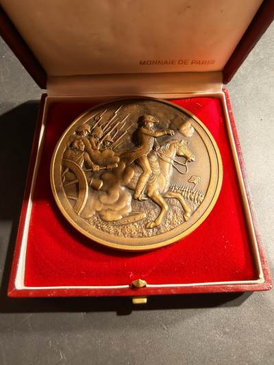 老王徽章第181期 - 法国拿破仑1801马伦哥战役大铜章     原盒     直径75mm     重量257.8g