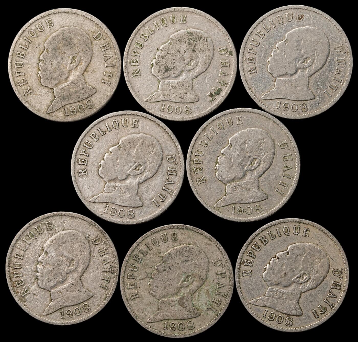 修遠堂世界钱币第104期 海地旧钱币一组