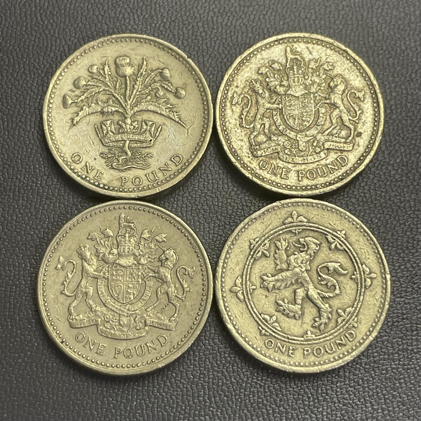 回流0207 英国1英镑加厚铜币4枚