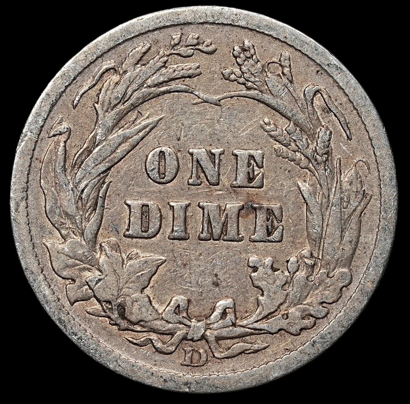 修遠堂世界钱币第104期 1908年美国10美分银币,D厂铭