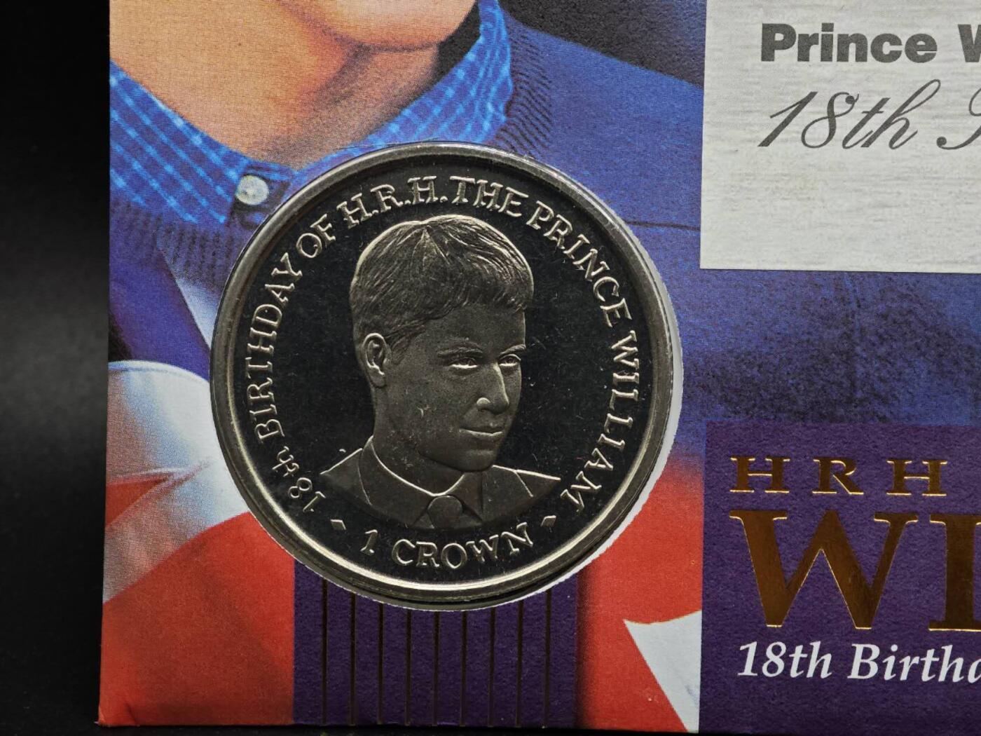  【淘币小摊】限时拍第八百七十拍   克朗币邮币封场    年前最后一场结束全部发出请更换最新收货地址不方便收货的请勿参拍或者顺丰到付 直布罗陀2000年威廉王子18周岁克朗纪念币邮币封