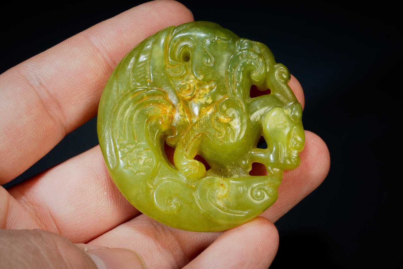 上海都达杂项专场二十六（全场包邮）  古玉龙凤挂件88-35