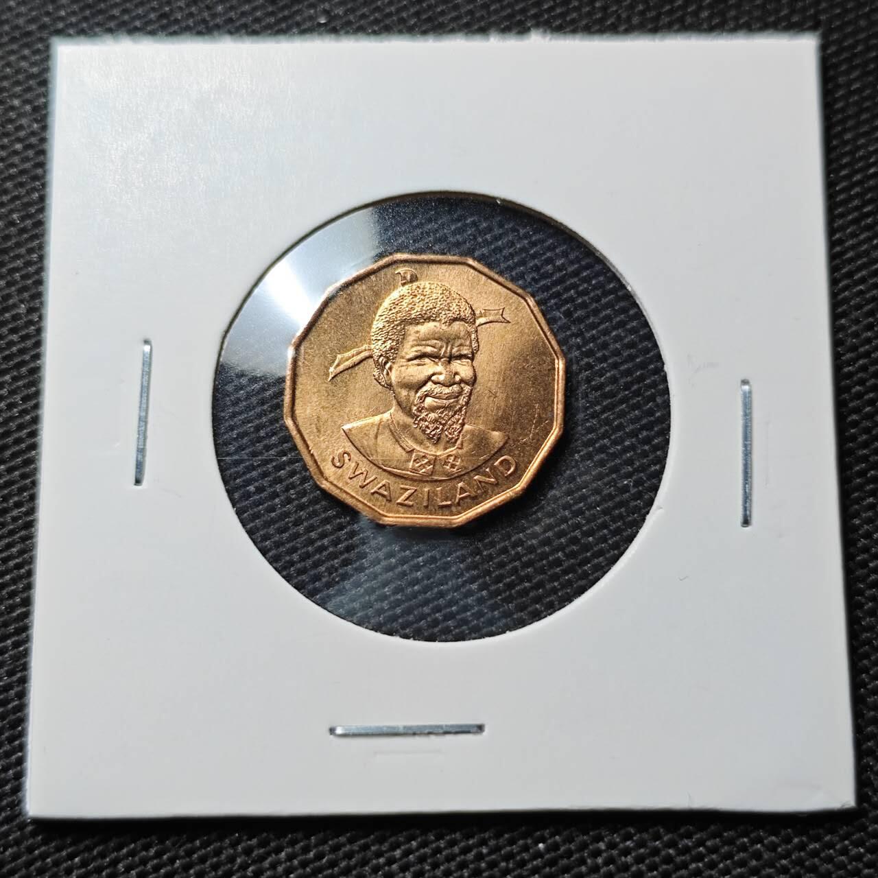 KK钱币收藏小铺  第395期  2月预留时间 周末发货  1974斯威士兰1分铜币 好品