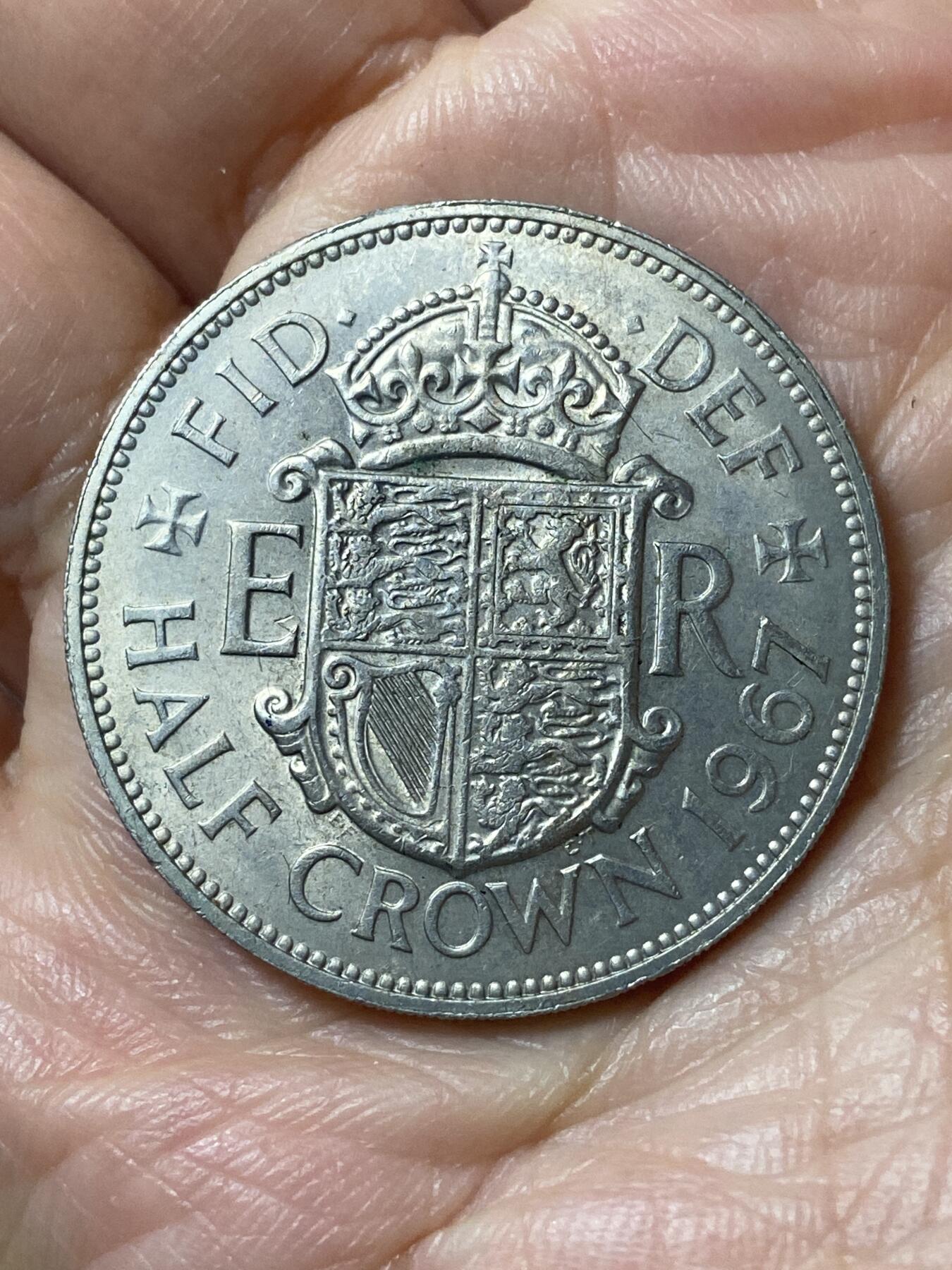 2026年第二十一场(总第一百九十场）外国好品散币场(免佣金) 英国🇬🇧1967年半克朗(伊丽莎白二世青年桂冠第二版，普制币关门年)