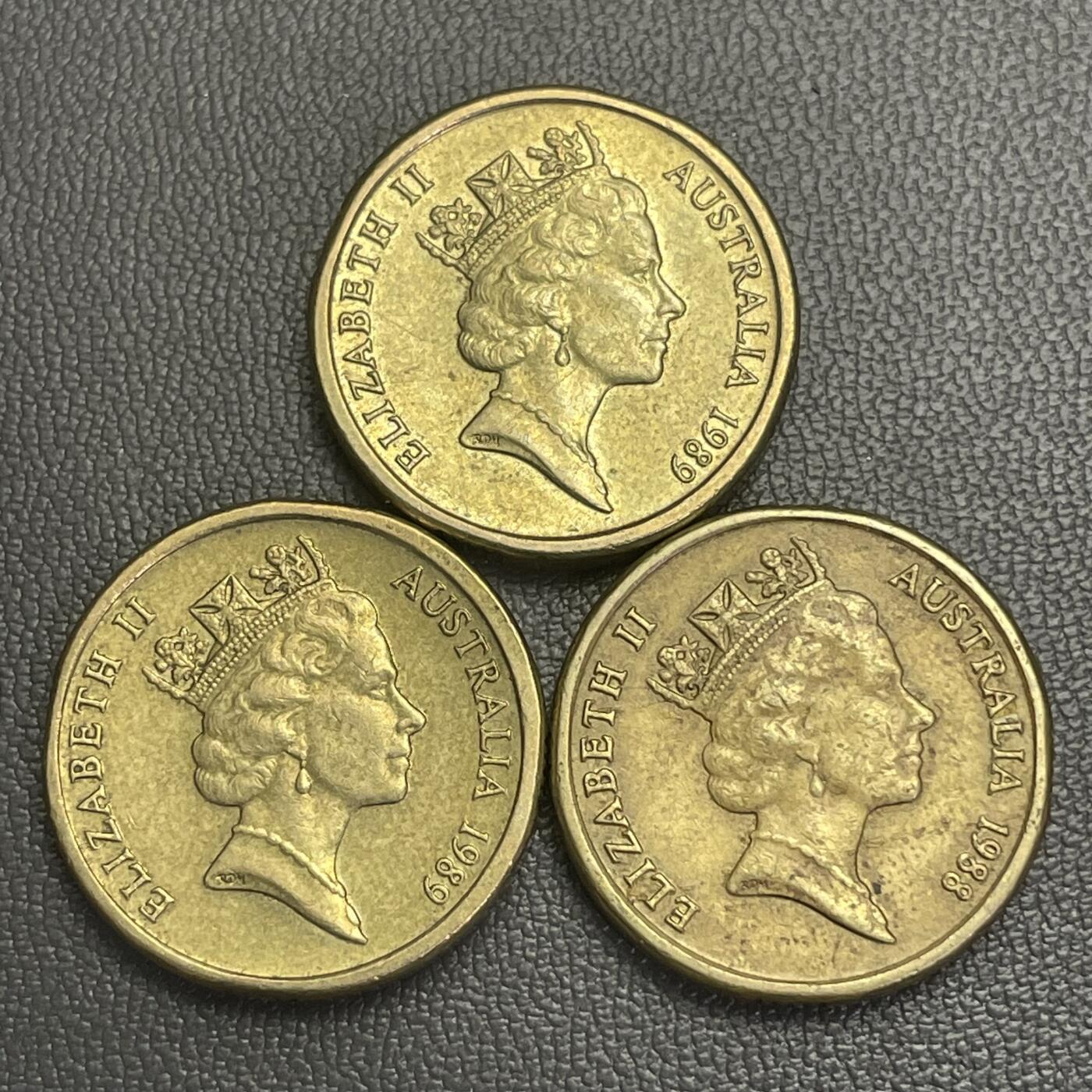 回流0207 澳大利亚2澳元铜币3枚 土著长老