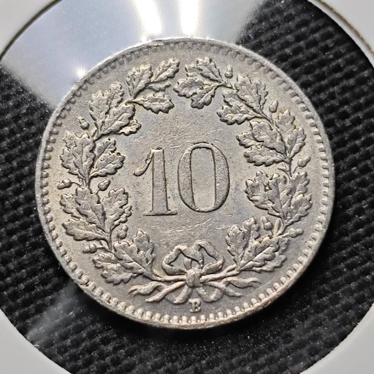 KK钱币收藏小铺  第394期  2月预留时间 周末发货  1964瑞士10分