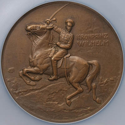 修遠堂世界钱币第104期 - NGC MS64BN 1916年德国发行的凡尔登战役纪念大铜章，60.5 mm，92.11 g