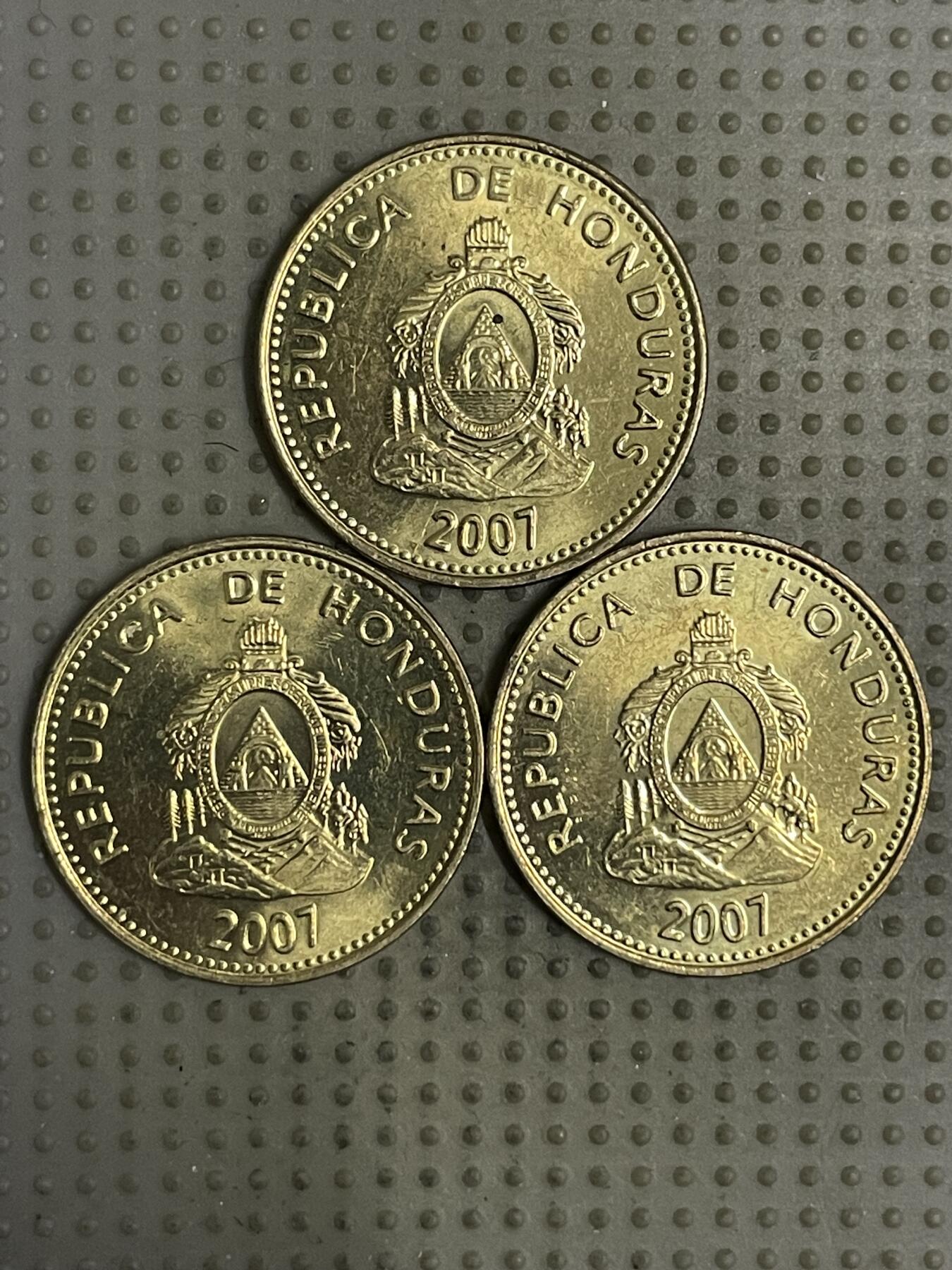 2026年第24场各国散币拍卖（总第174场）年前发货截止到11号 洪都拉斯2007年5分3枚