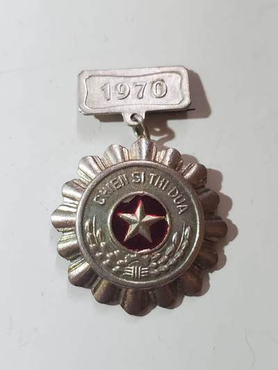 韵星假日军品类拍卖第40期 -- Rimey Holidays Militaria Auction 40 - 越南民主共和国（北越）越战战时优秀士兵奖章 铜镀银 非后期铝