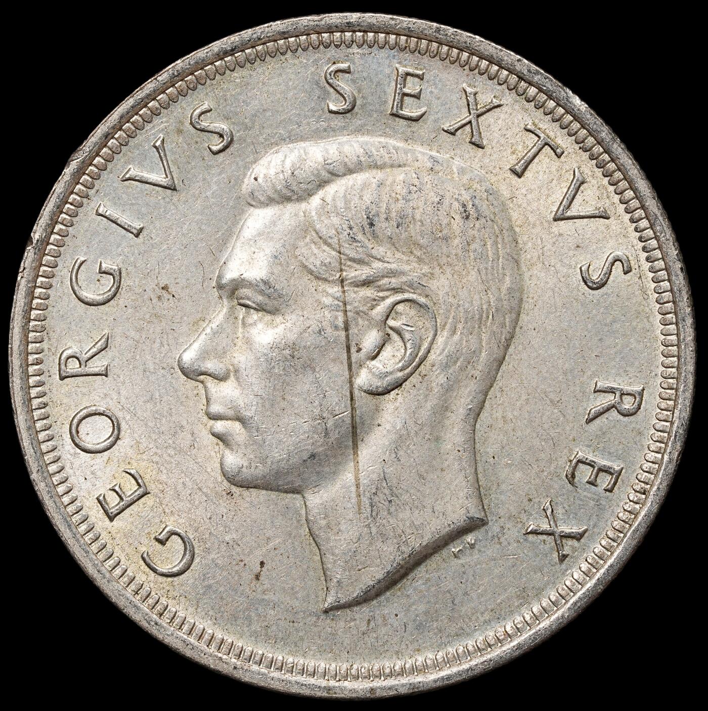 修遠堂世界钱币第104期  1952年南非-开普敦建城 300 周年5 先令（5 Shillings）纪念大银币，28.28g，含银50%