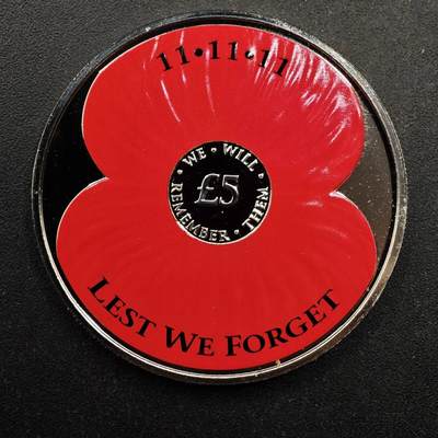  【淘币小摊】限时拍第八百七十拍   克朗币邮币封场    年前最后一场结束全部发出请更换最新收货地址不方便收货的请勿参拍或者顺丰到付 - 泽西岛2013年一战纪念5镑纪念币