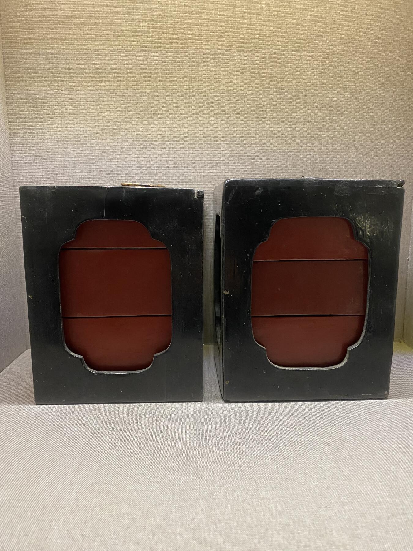 杂项 一对儿大漆盒