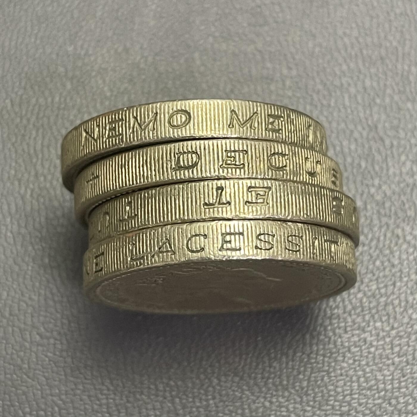 回流0207 英国1英镑加厚铜币4枚