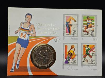  【淘币小摊】限时拍第八百七十拍   克朗币邮币封场    年前最后一场结束全部发出请更换最新收货地址不方便收货的请勿参拍或者顺丰到付 - 马恩岛1984年洛杉矶奥运会克朗纪念币邮币封