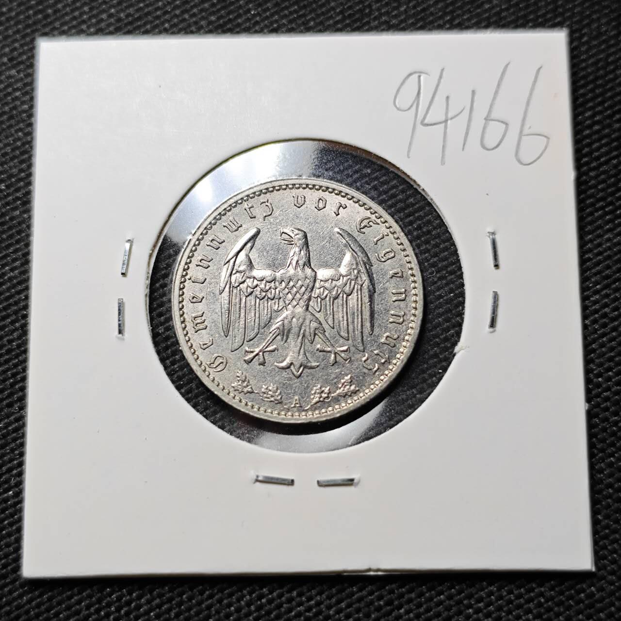 KK钱币收藏小铺  第394期  2月预留时间 周末发货  1937德国1马克镍币