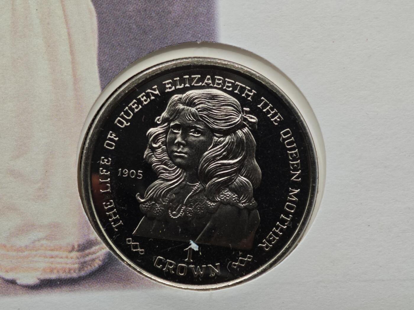  【淘币小摊】限时拍第八百七十拍   克朗币邮币封场    年前最后一场结束全部发出请更换最新收货地址不方便收货的请勿参拍或者顺丰到付 直布罗陀1999年女王母亲克朗纪念币邮币封