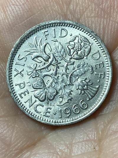 2026年第二十一场(总第一百九十场）外国好品散币场(免佣金) - 英国🇬🇧1966年6便士(伊丽莎白二世青年桂冠第二版)