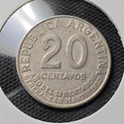 KK钱币收藏小铺  第395期  2月预留时间 周末发货 - 1950阿根廷20分 纪念币