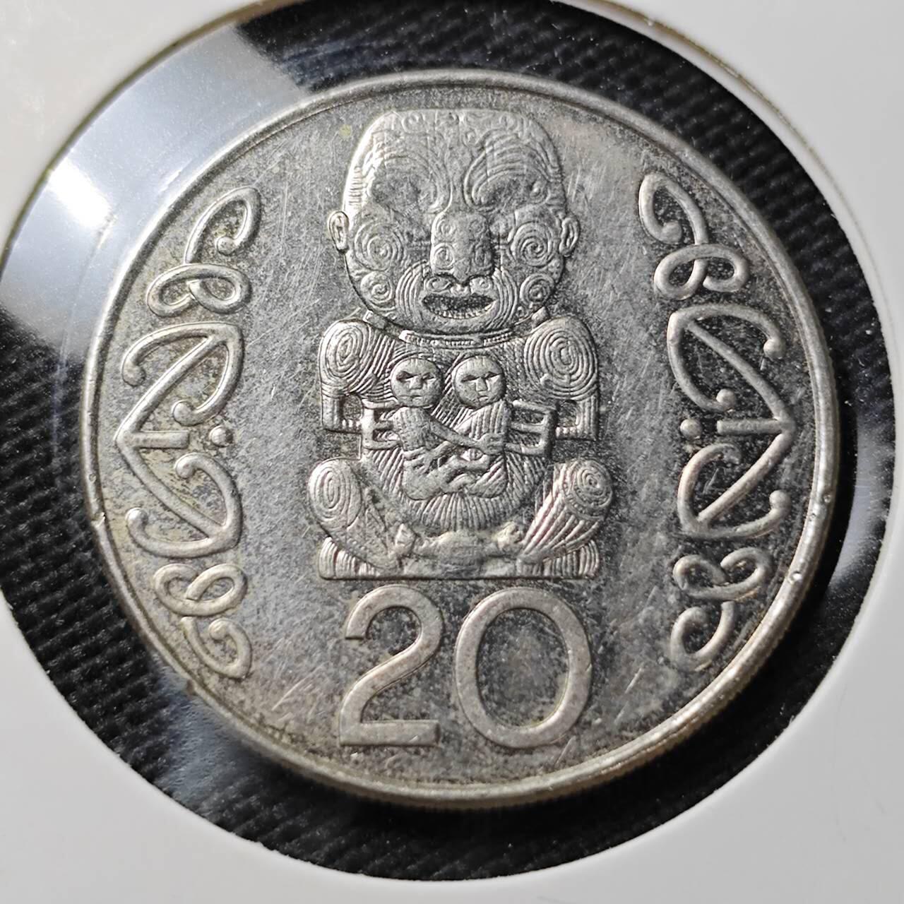 KK钱币收藏小铺  第395期  2月预留时间 周末发货 2002新西兰20分 大版