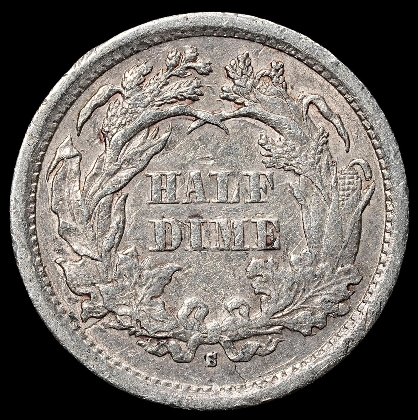 修遠堂世界钱币第104期 1872年美国5美分银币，S厂铭