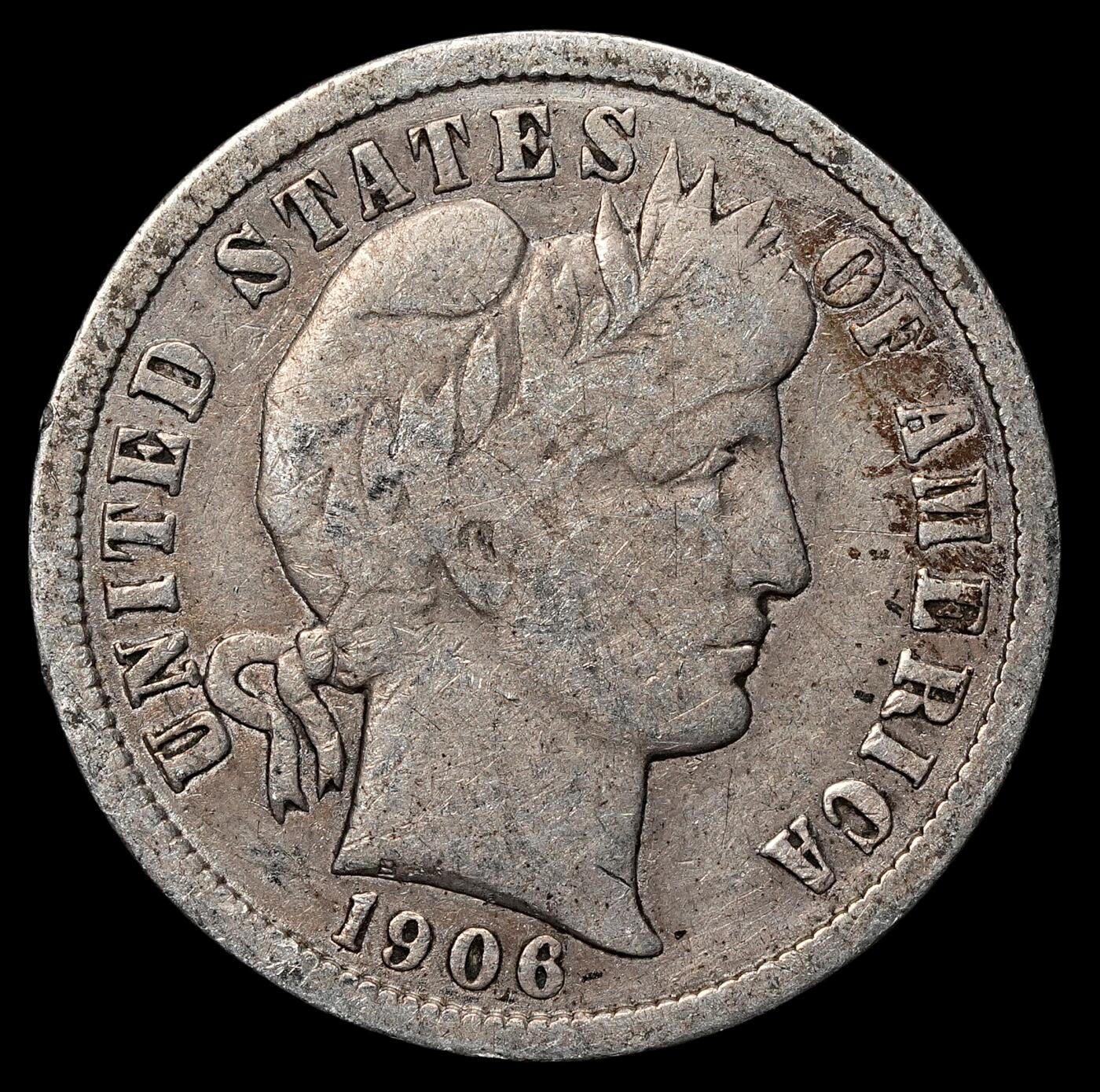 修遠堂世界钱币第104期 1906年美国10美分银币