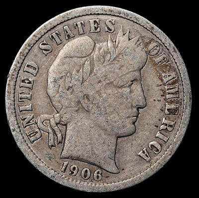 修遠堂世界钱币第104期 - 1906年美国10美分银币