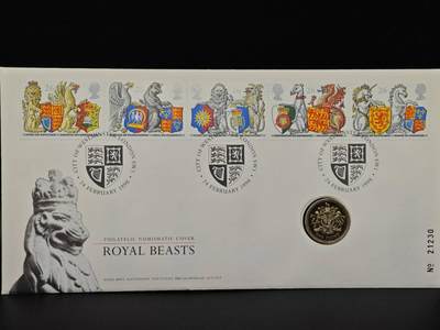  【淘币小摊】限时拍第八百七十拍   克朗币邮币封场    年前最后一场结束全部发出请更换最新收货地址不方便收货的请勿参拍或者顺丰到付 - 英国1998年1镑邮币封