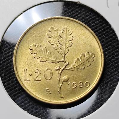 KK钱币收藏小铺  第394期  2月预留时间 周末发货 - 1980意大利20里拉 好品
