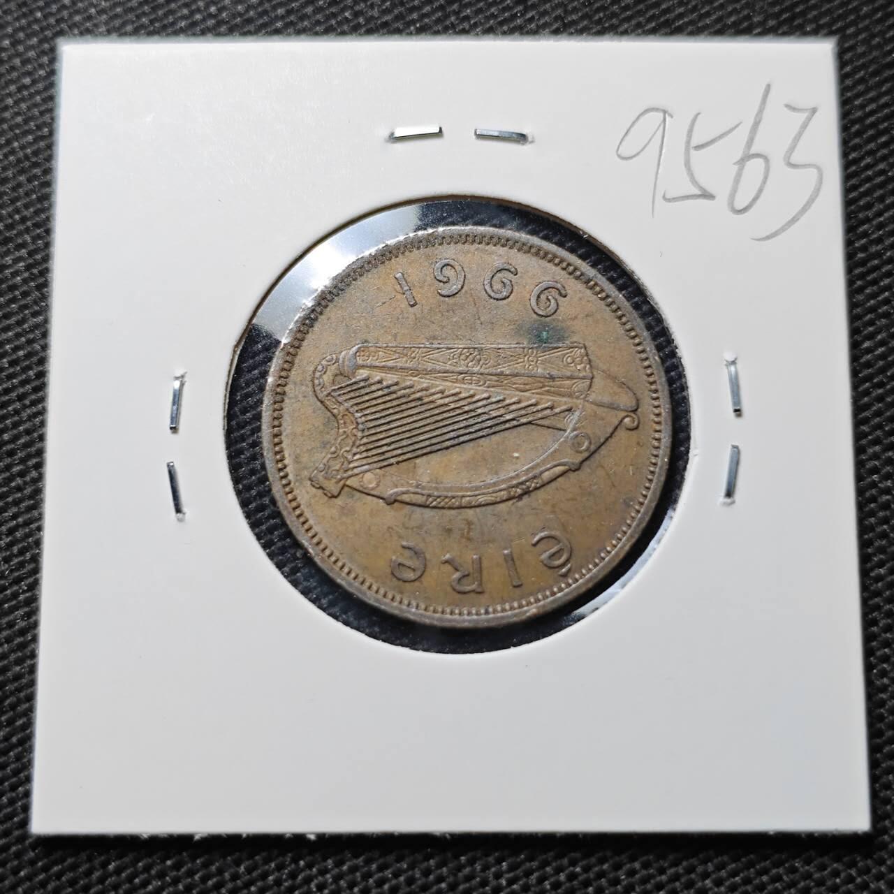 KK钱币收藏小铺  第395期  2月预留时间 周末发货 1966爱尔兰1/2便士铜币