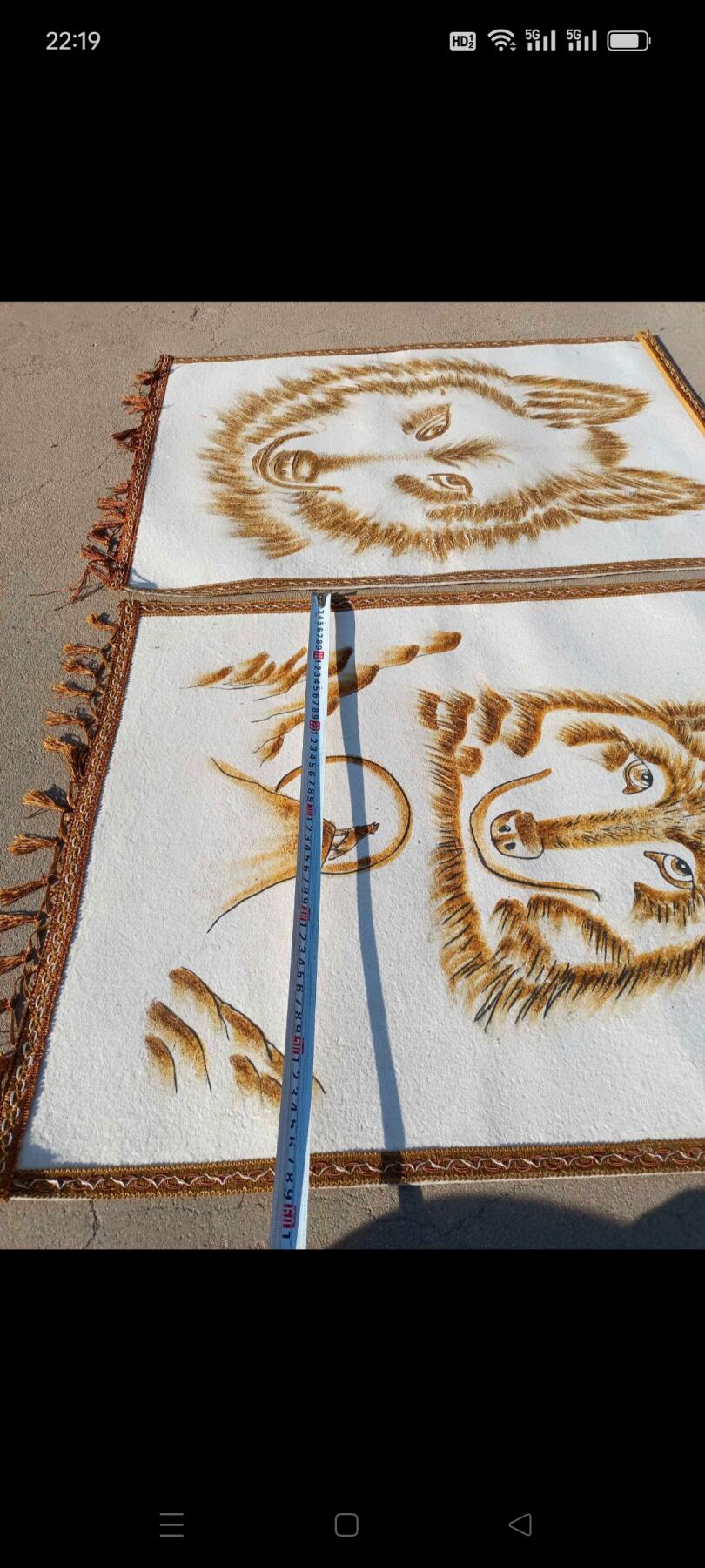 一对毛毡 狼王 图，纯手工烫制，艺术精品，悬挂佳品！