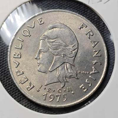 KK钱币收藏小铺  第395期  2月预留时间 周末发货 -  1975法属波利尼西亚50法郎