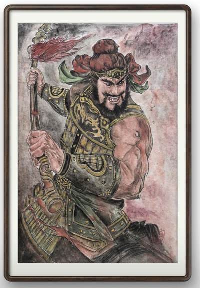 周六第99期阳大大卡牌拍卖第99期（持续收拍品，周六晚上九点截拍，进群福利早知道） - 【手绘画】工艺大师张红作品 三国五虎原画 张飞 A5原稿打榜 无框